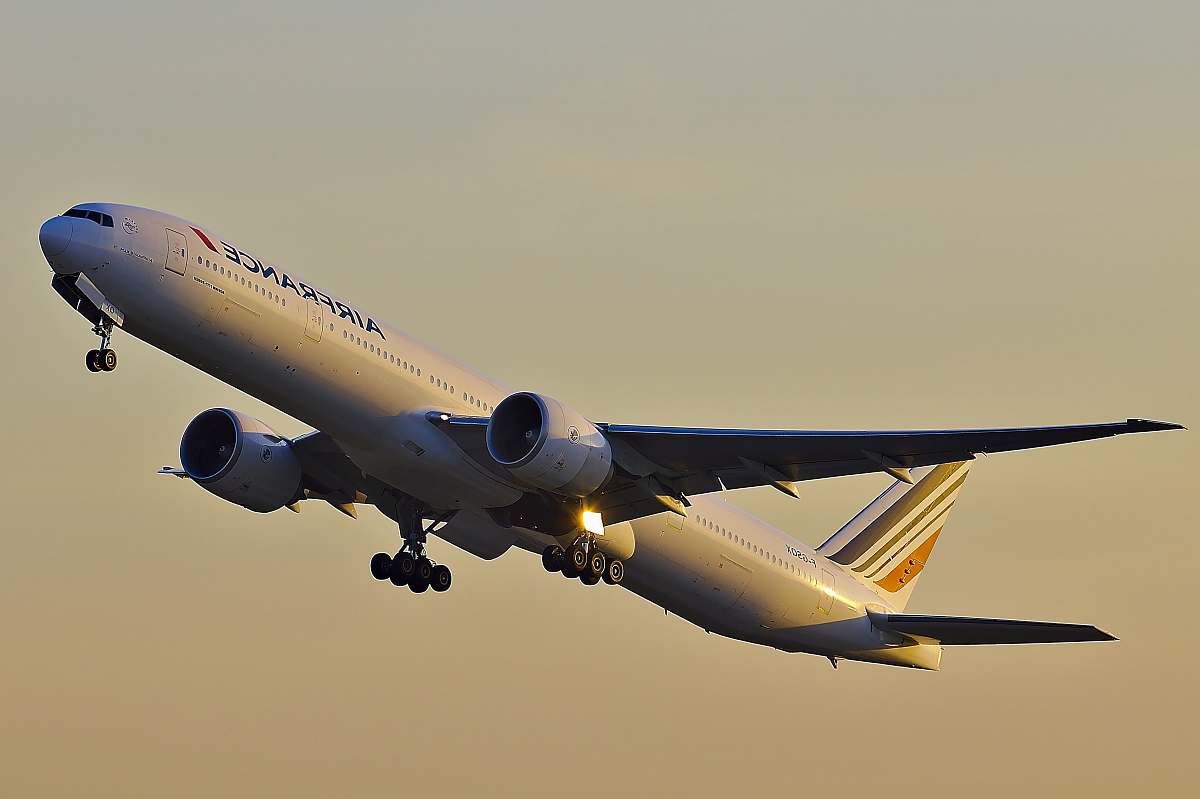 airplane white Airfrance airliner transportation