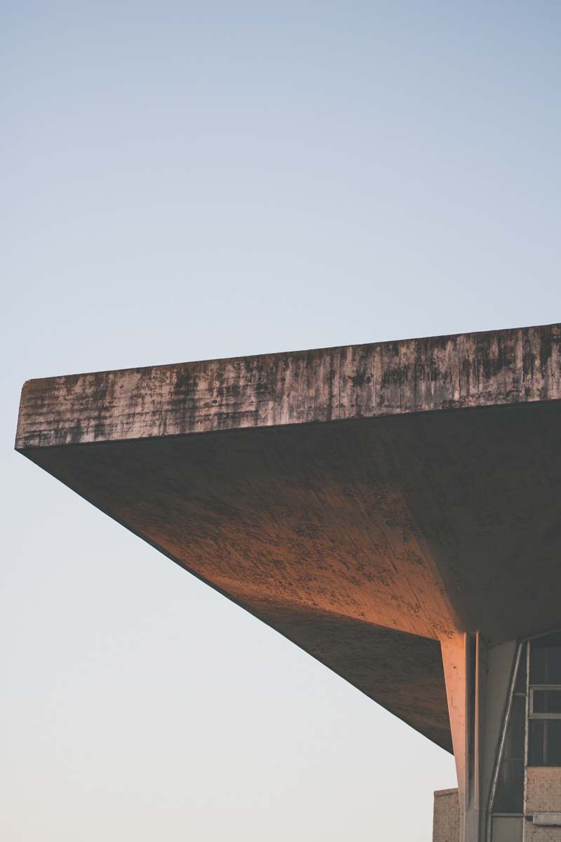 building gray concrete structure triangle