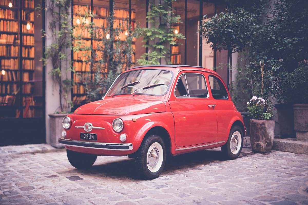 automobile red coupe transportation