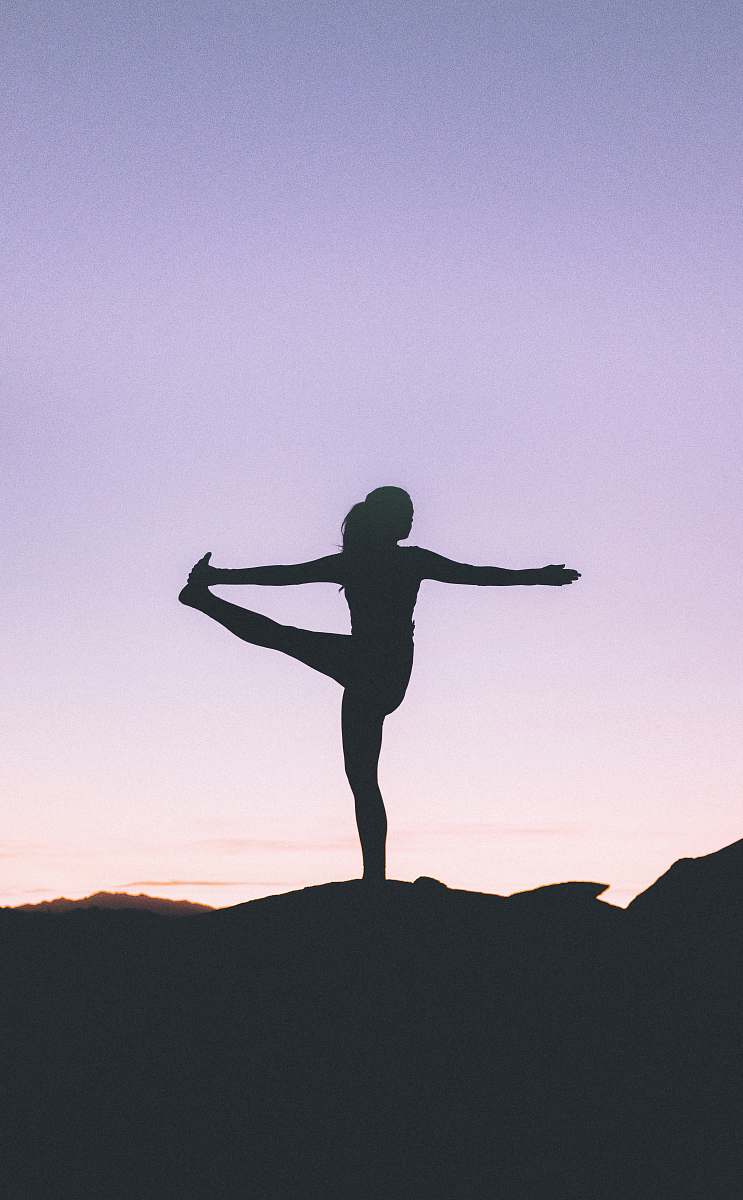 Fitness Silhouette Of Woman Doing Yoga Yoga Image Free Photo