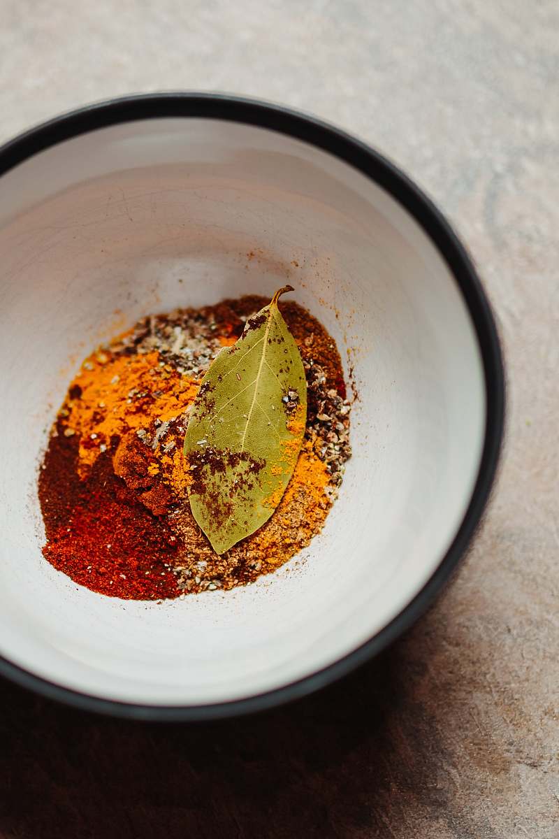 plant red chili powder on white bowl produce