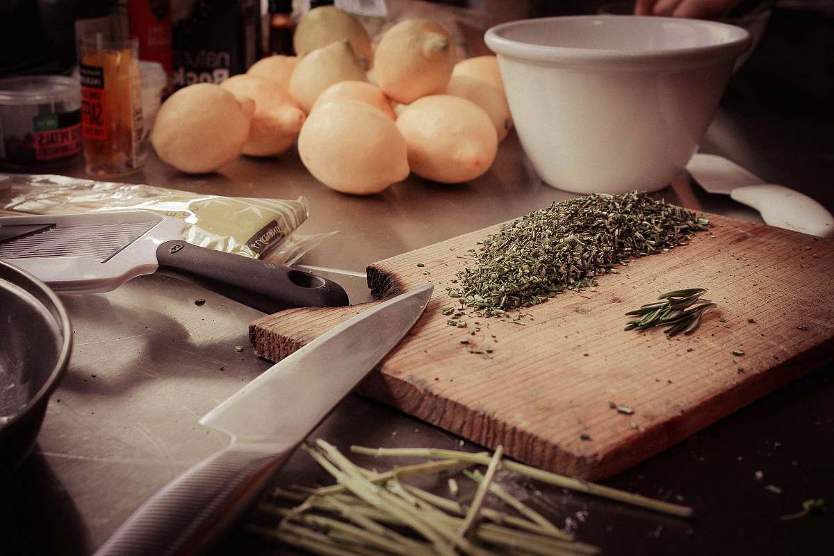 plant sliced green veggies seasoning