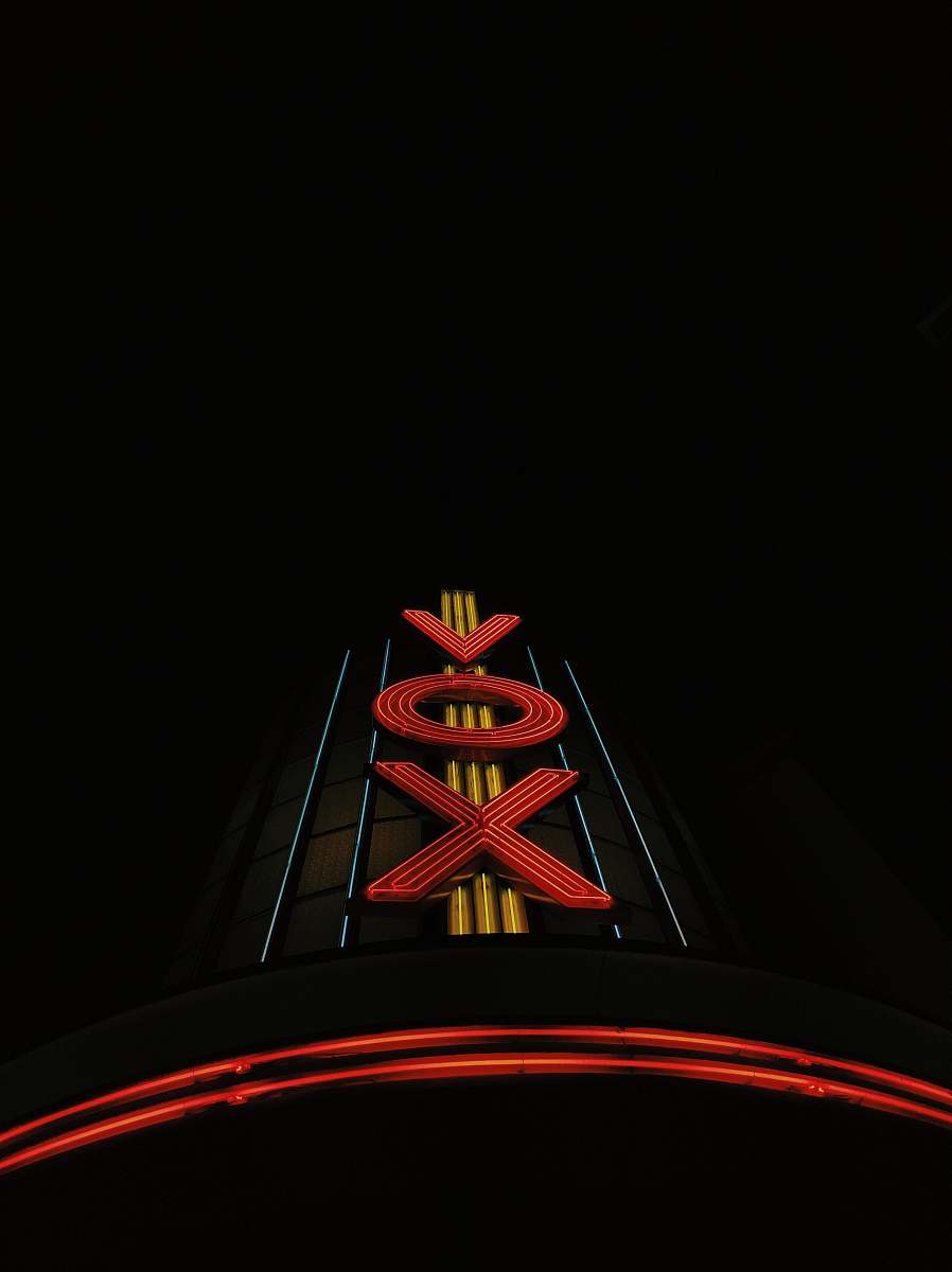 symbol red and yellow Vox LED sign trademark