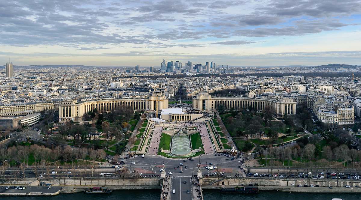 paris aerial photography of city aerial view