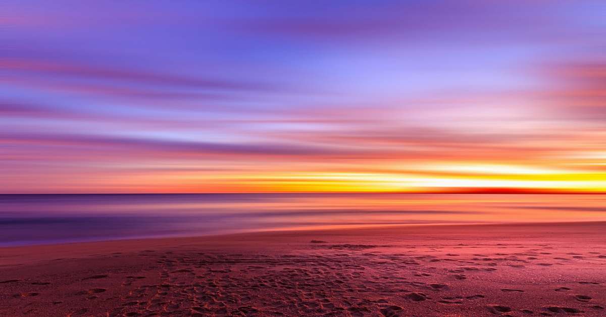 sunset view of seashore sunset sky