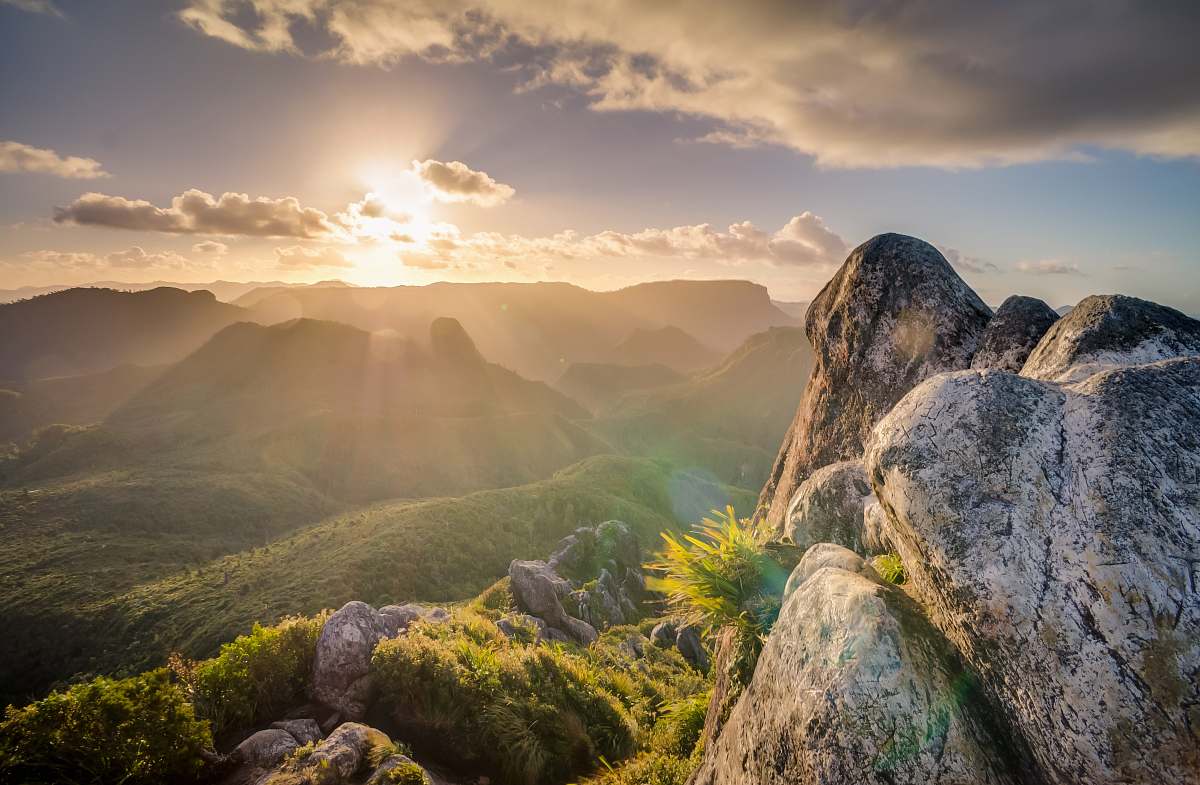 landscape photography of mountain during sunset sunset