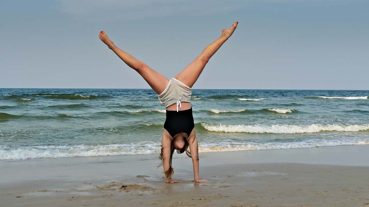 human woman on seashore sport