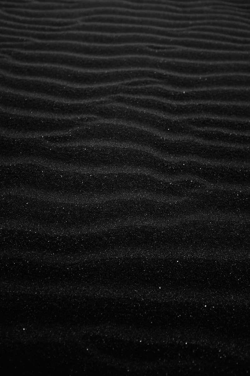 nature black sand black-and-white