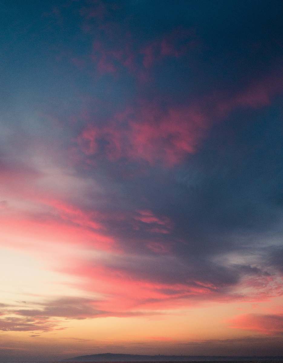 Sky Red And Blue Clouds At Golden Hour Dawn Image Free Photo
