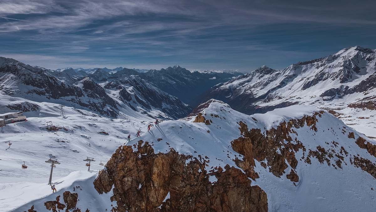 mountain scenery of snow covered mountain alps
