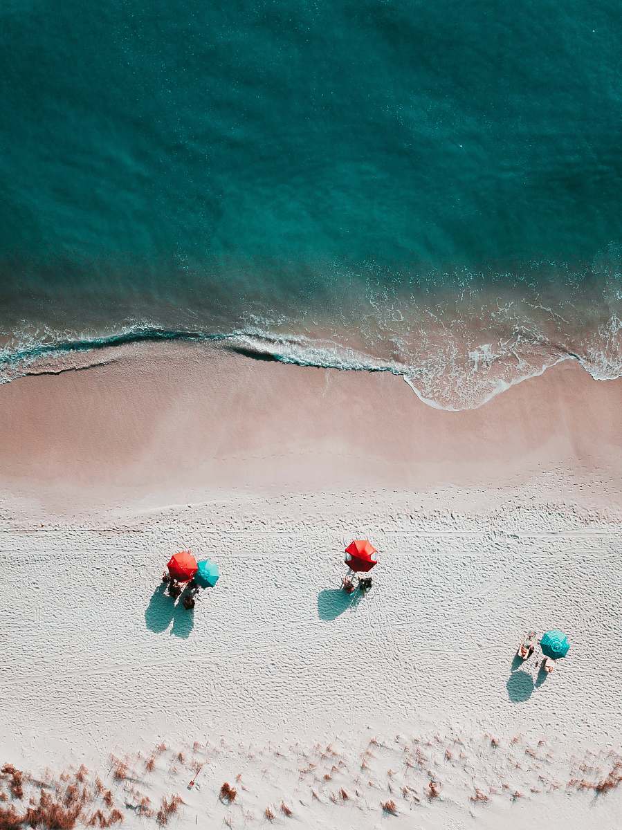 sea birds eye photography of seashore water