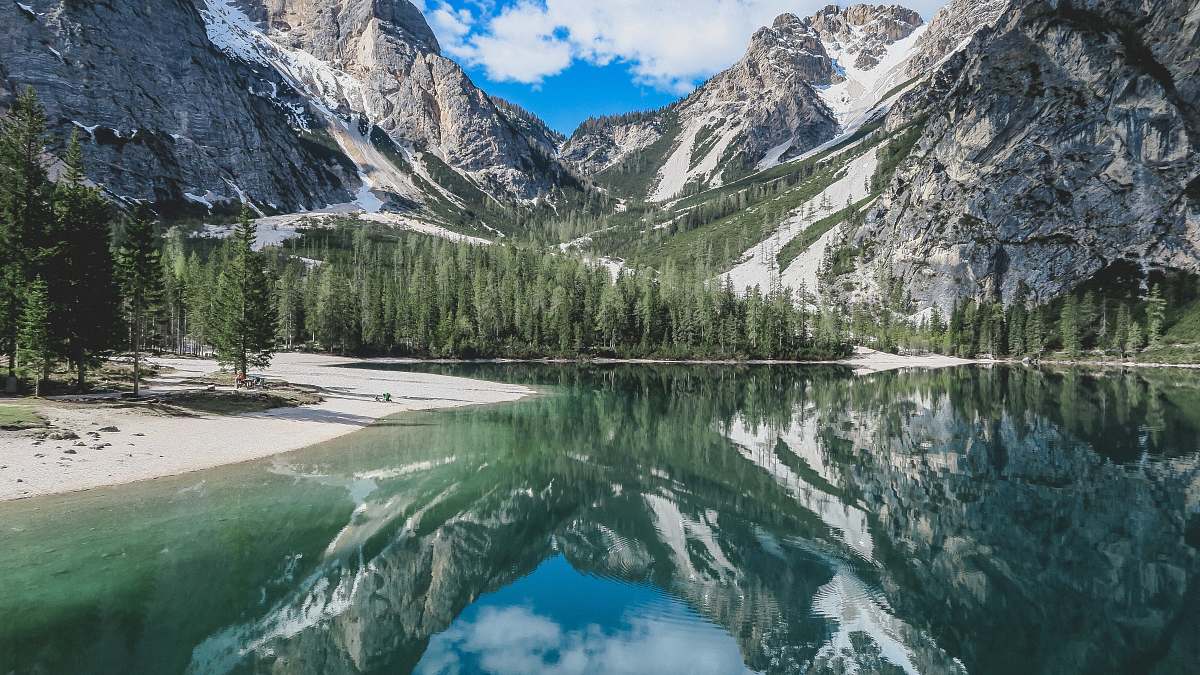 mountain landscape photography of lake and mountain nature