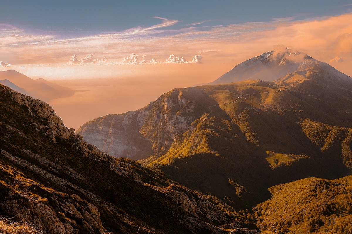 mountain mountains at golden hour landscape