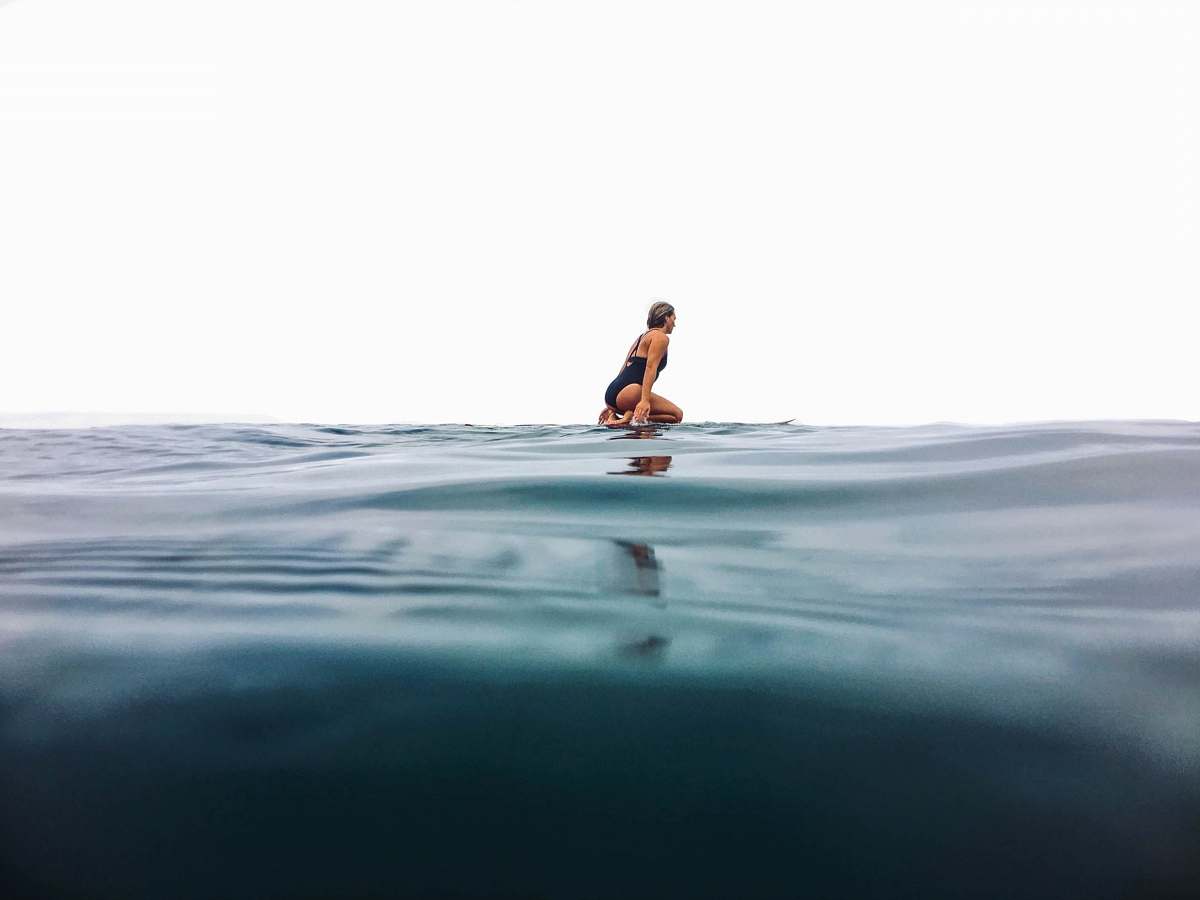 surf woman surfing on sea female