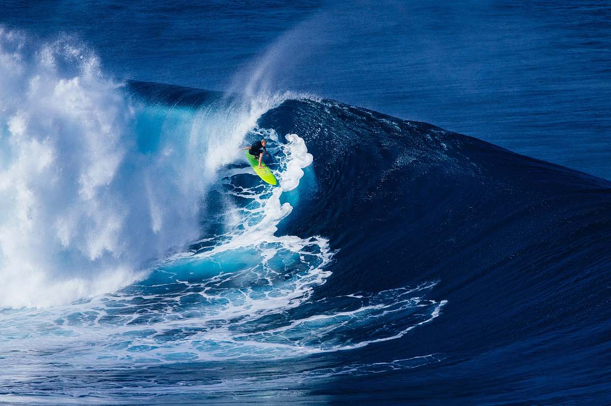 water person doing surfing on wave ocean