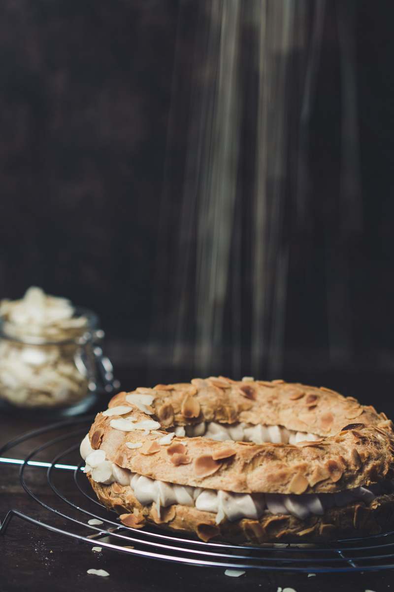 dessert baked pastry on wire stand cake