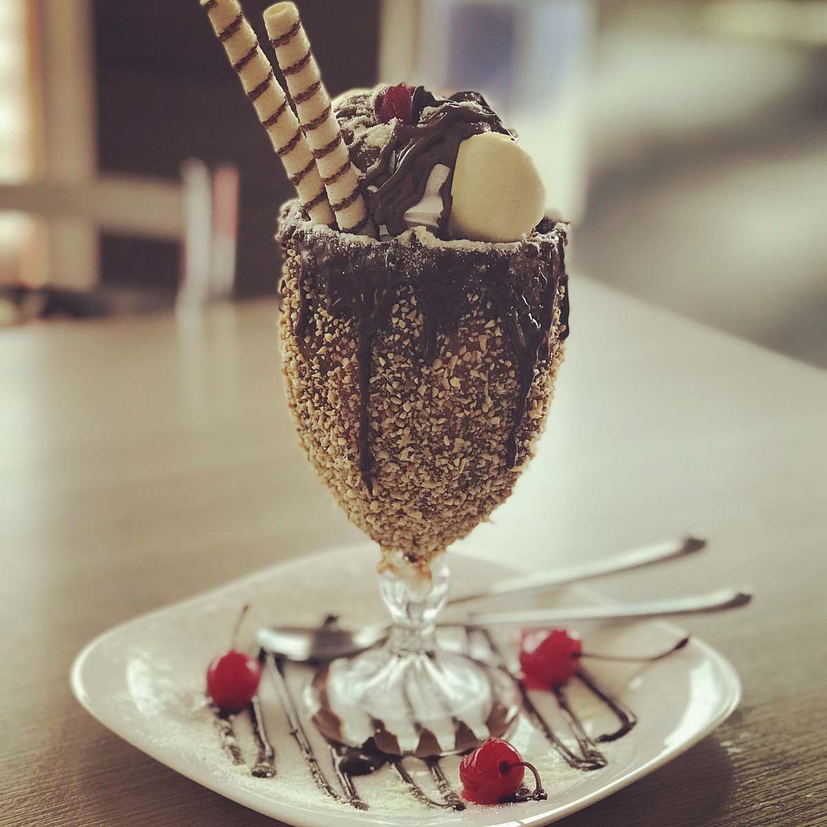 dessert chocolate parfait on saucer porto rico