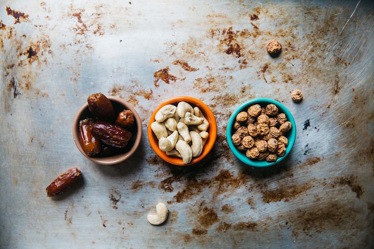 nuts three bowls of nuts healthy