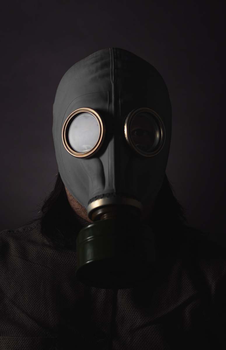 cat black gas mask