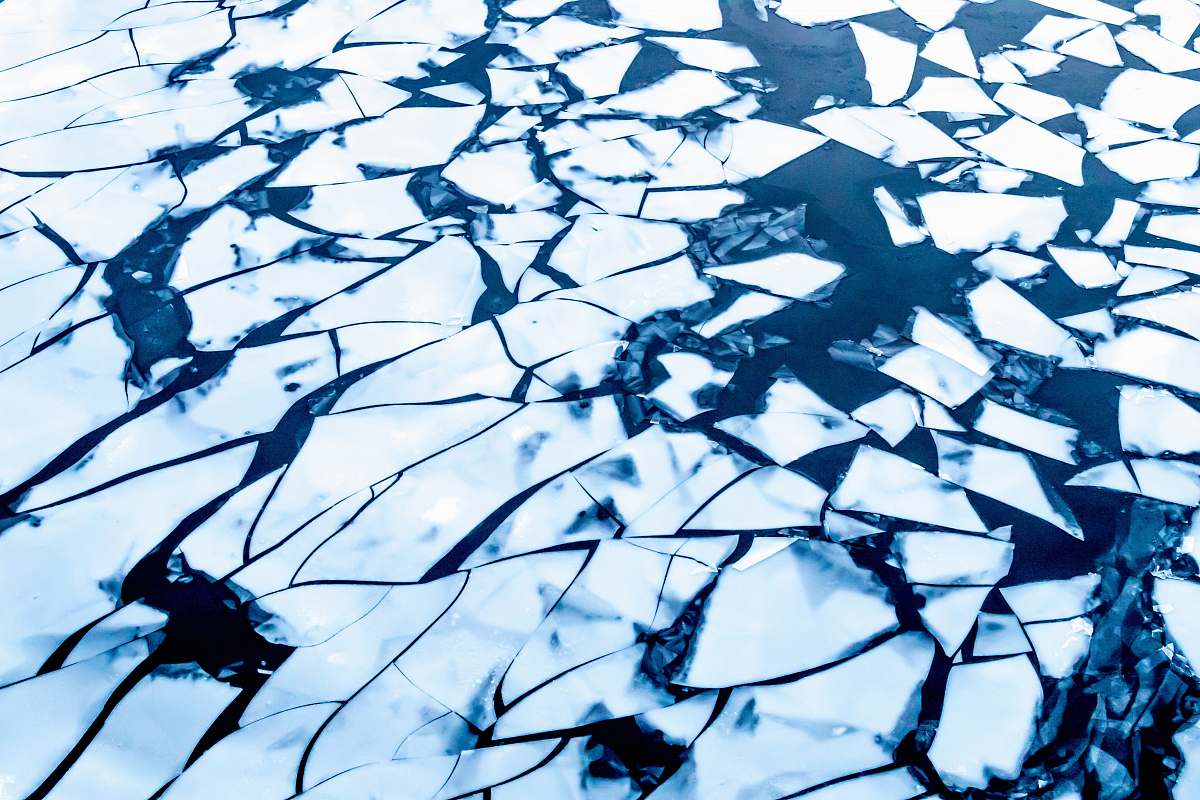 sweden bird's eye view of cracked ice stockholm