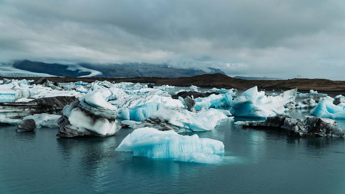 nature ice on water near island outdoors
