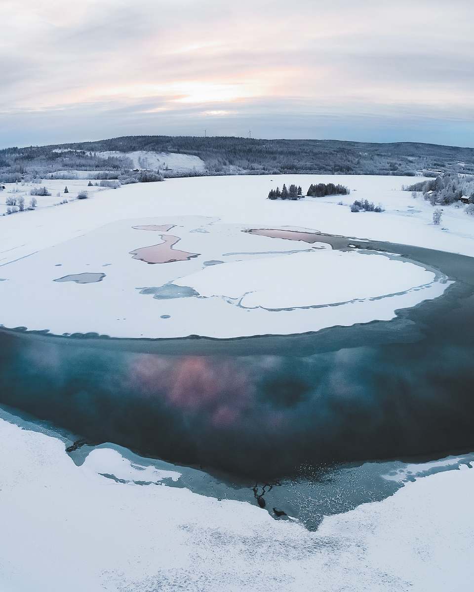 outdoors white iced river mountain