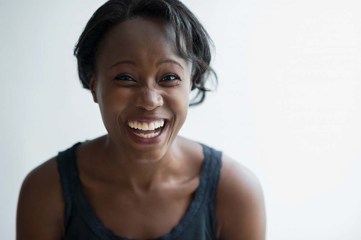person smiling woman with white background woman
