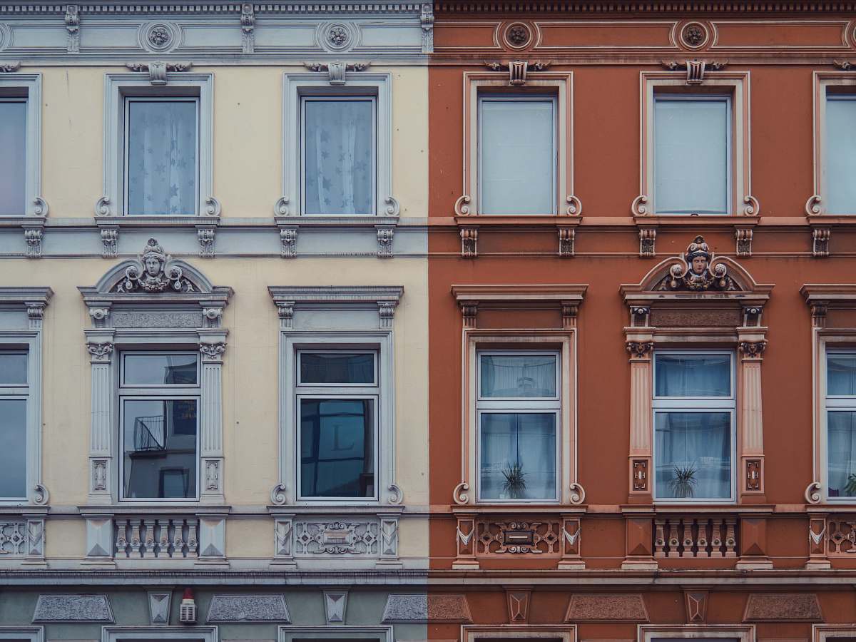 facade brown and white concrete building düren