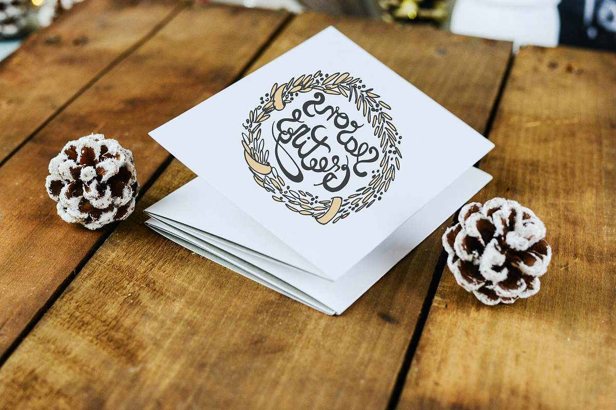 food white labeled card on wooden surface newark