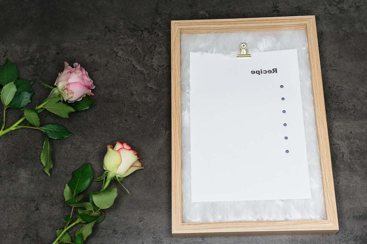 blossom brown wooden frame with white paper flower