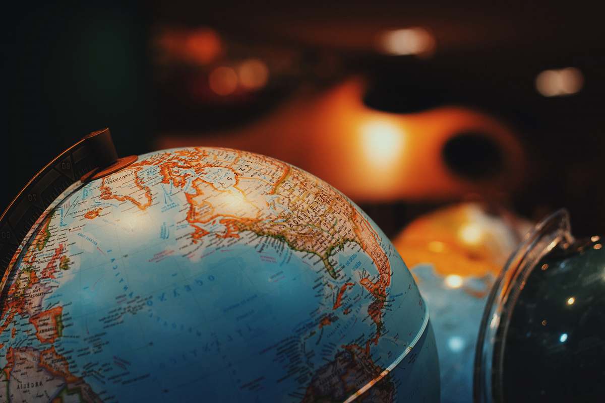 globe selective focus photo of terrestrial desk globe outer space