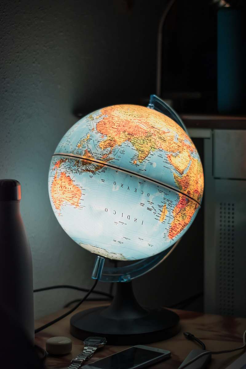 astronomy LED blue and brown desk globe outer space