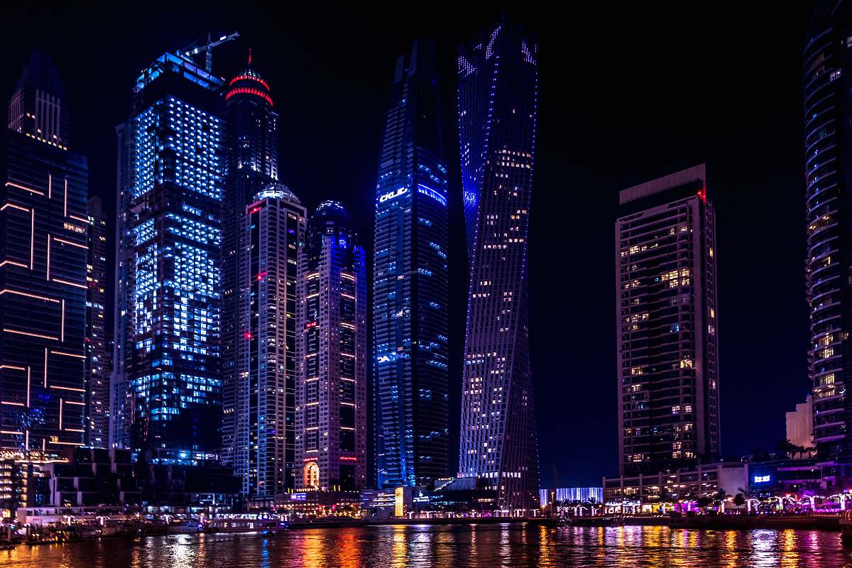 building black concrete building city