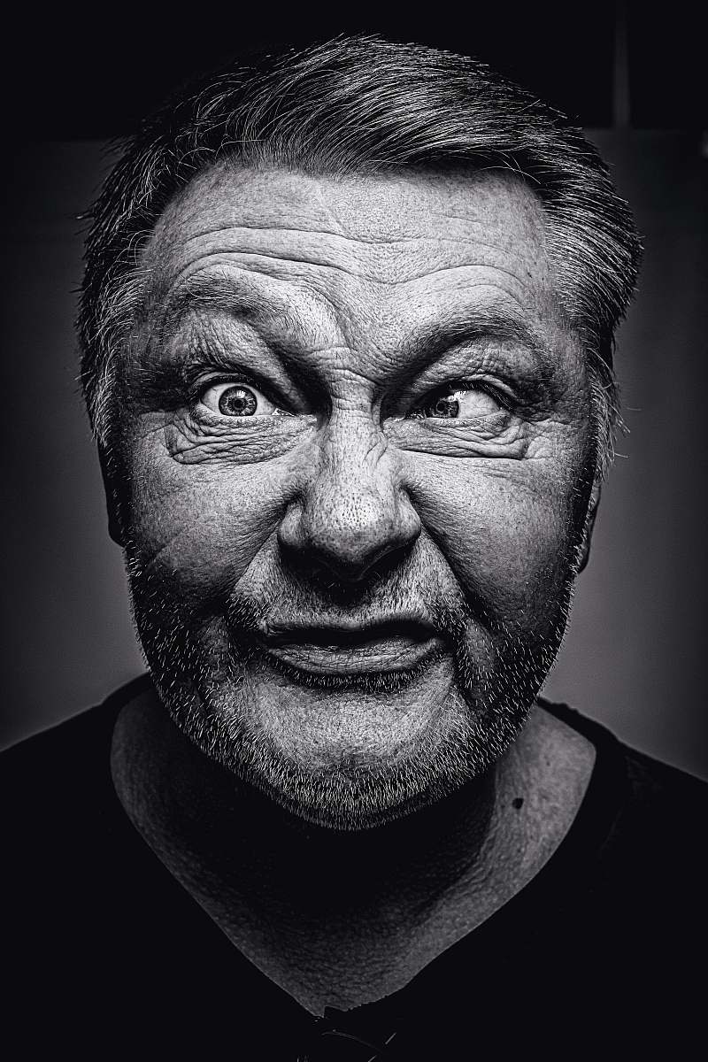 black-and-white  face