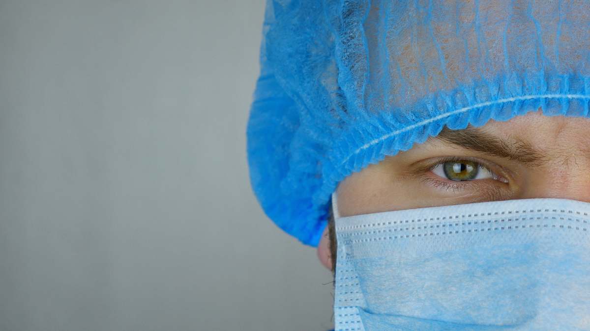 doctor person in white face mask person