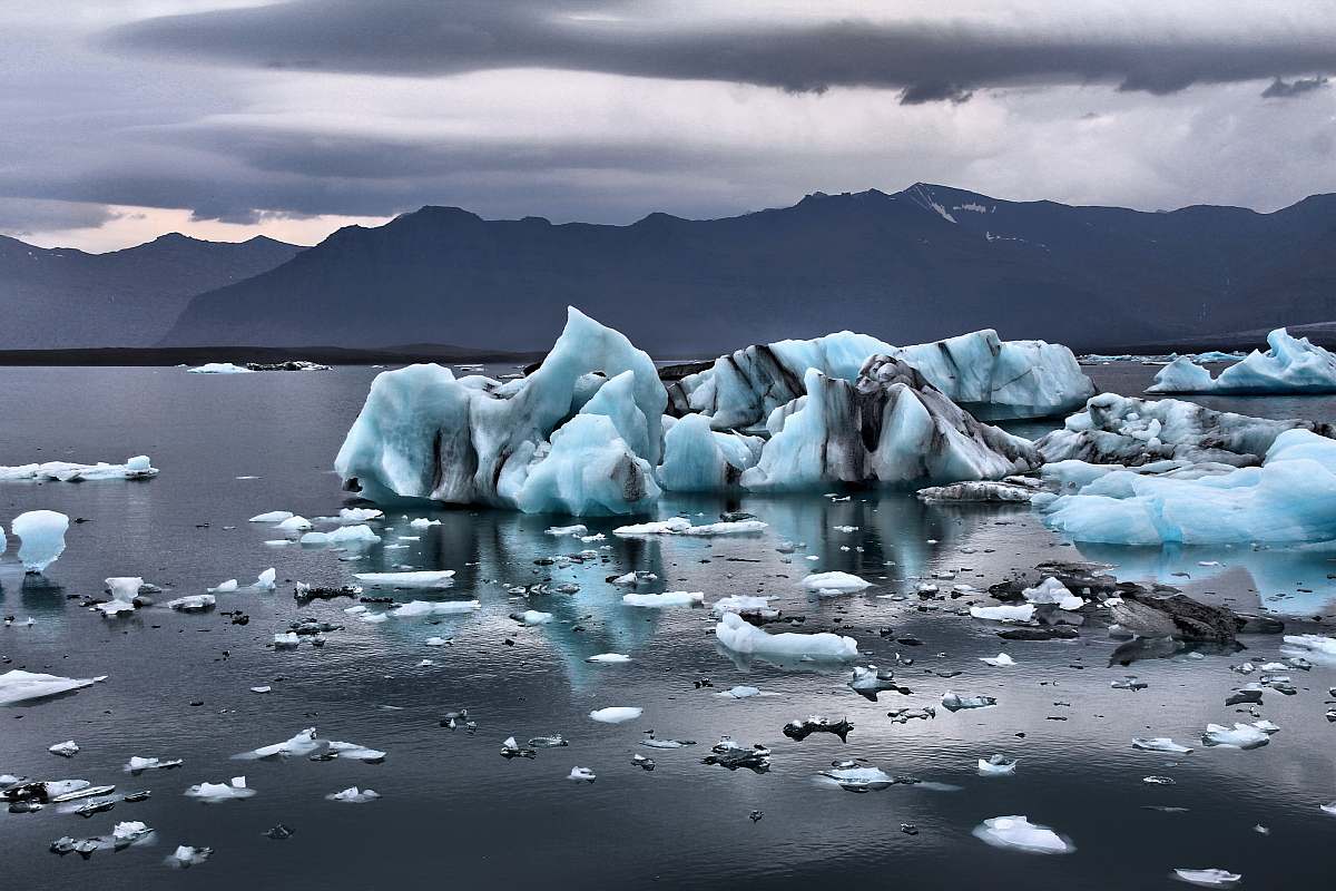 glacier iceberg on body of water iceland