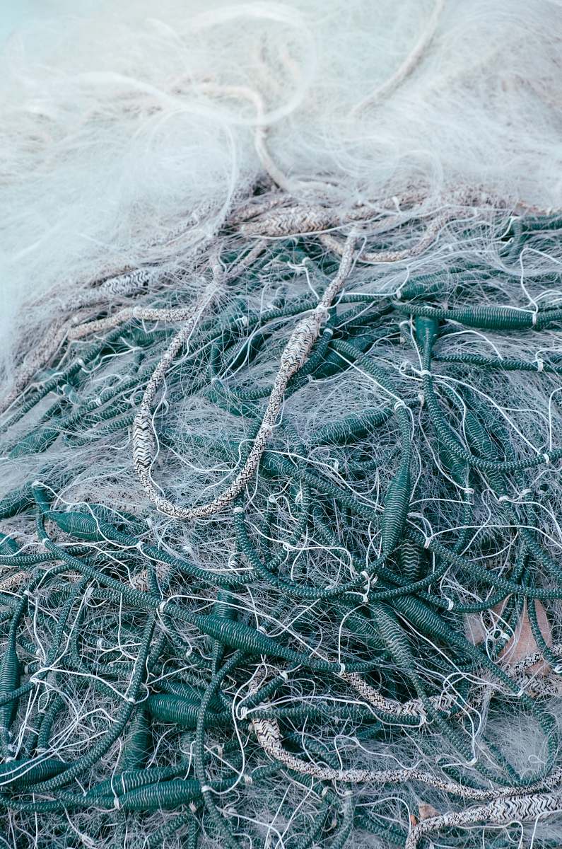 outdoors macro photography of green and white ropes ice