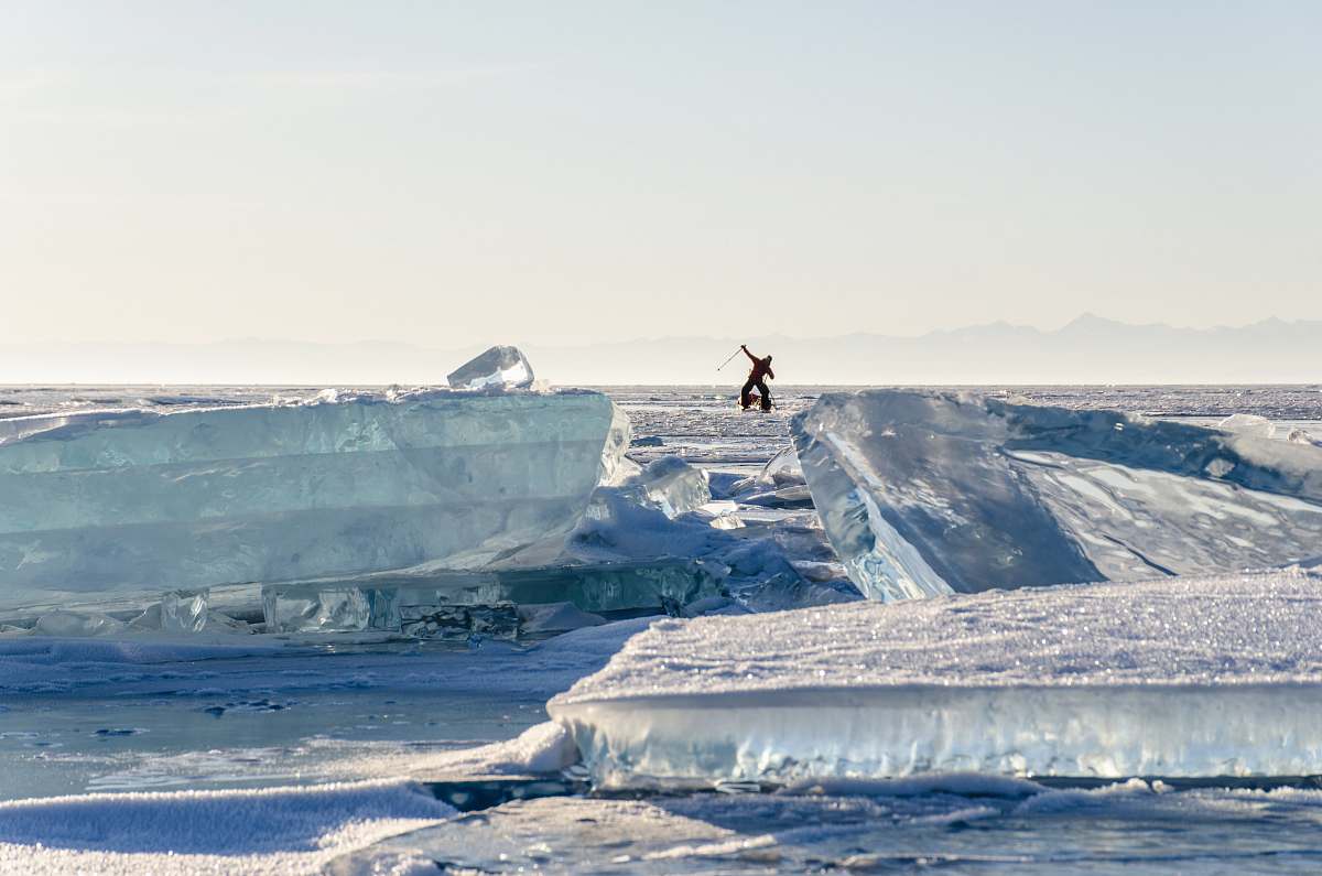 outdoors person skiing during daytime ice