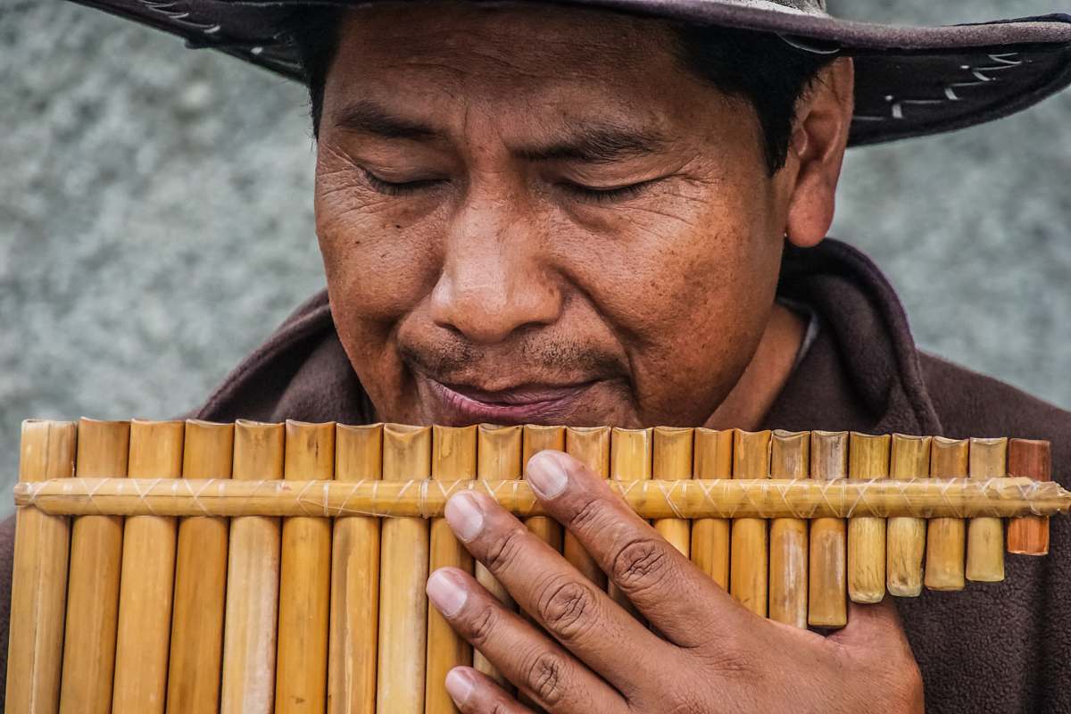 people man playing wooden wind instrument human