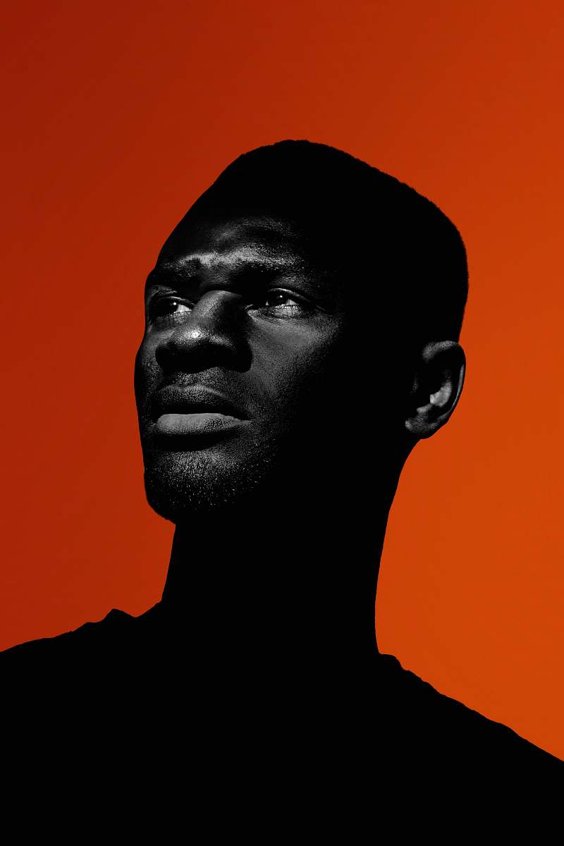 face man wearing black shirt head