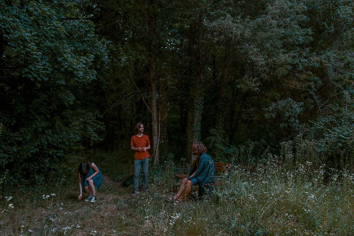 human three person near trees nature