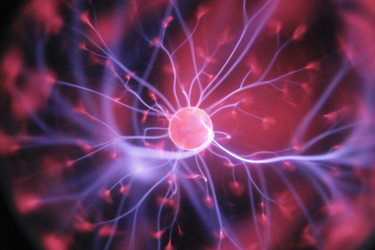 light purple and pink plasma ball science