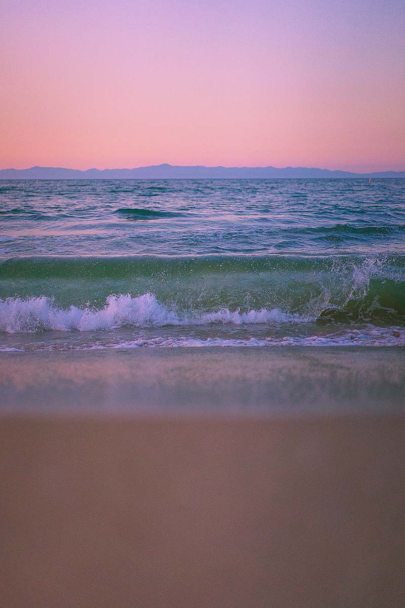 sea beach wave on white sand ocean