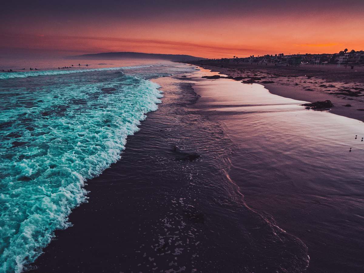 ocean seashore during golden hour manhattan beach