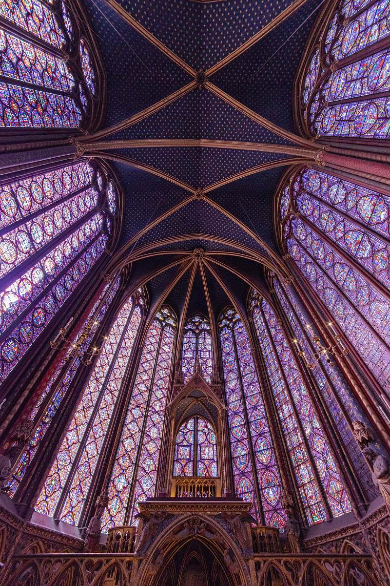art blue and brown building interior saint chapelle
