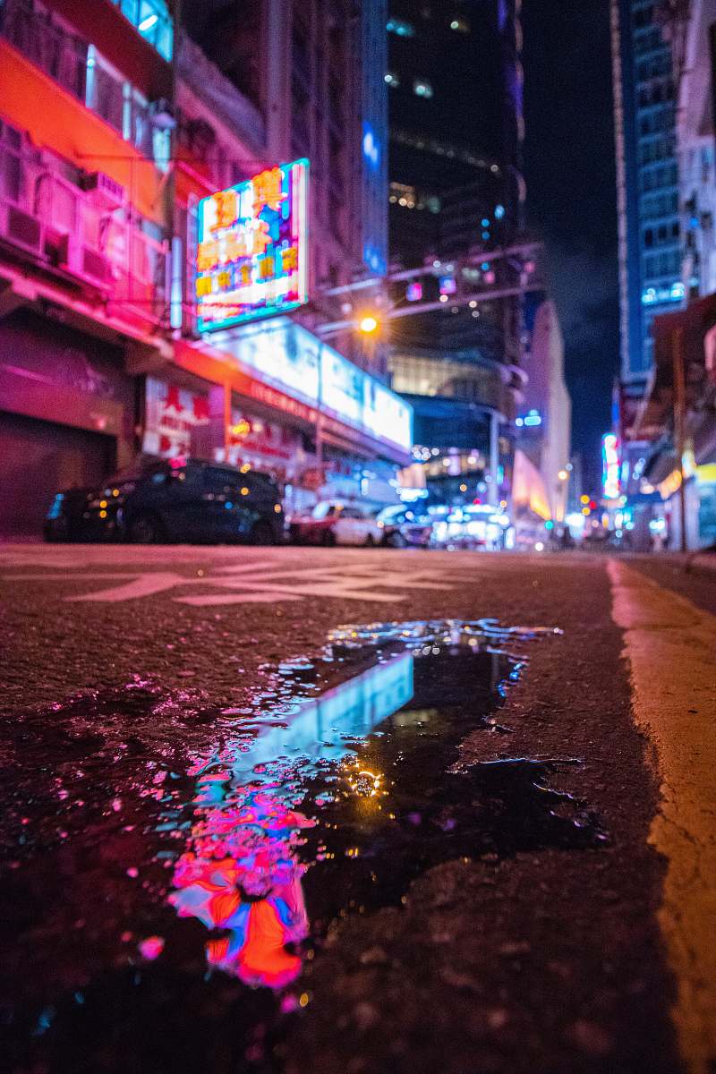 city multicolored LED signage car