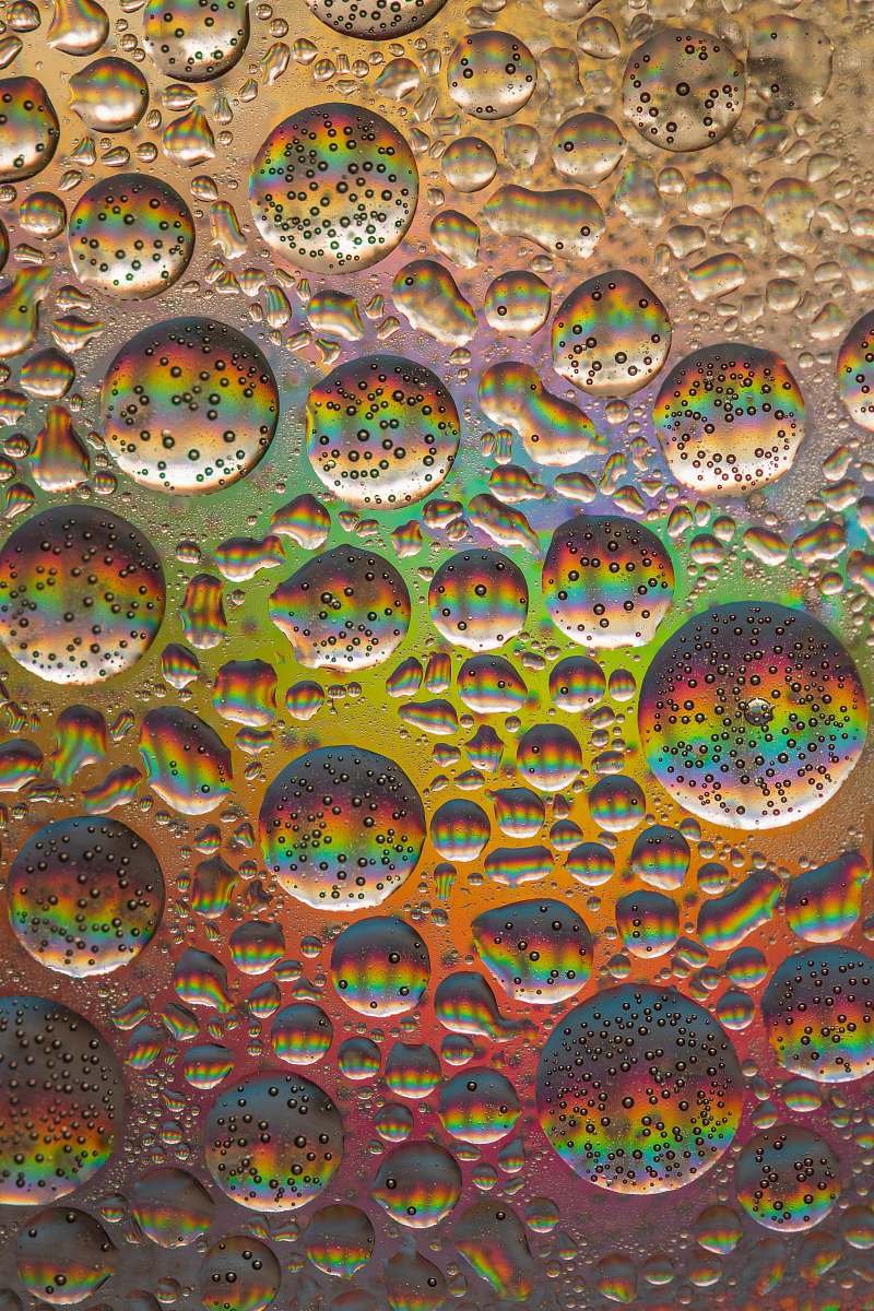 ornament blue green and yellow bubbles rug