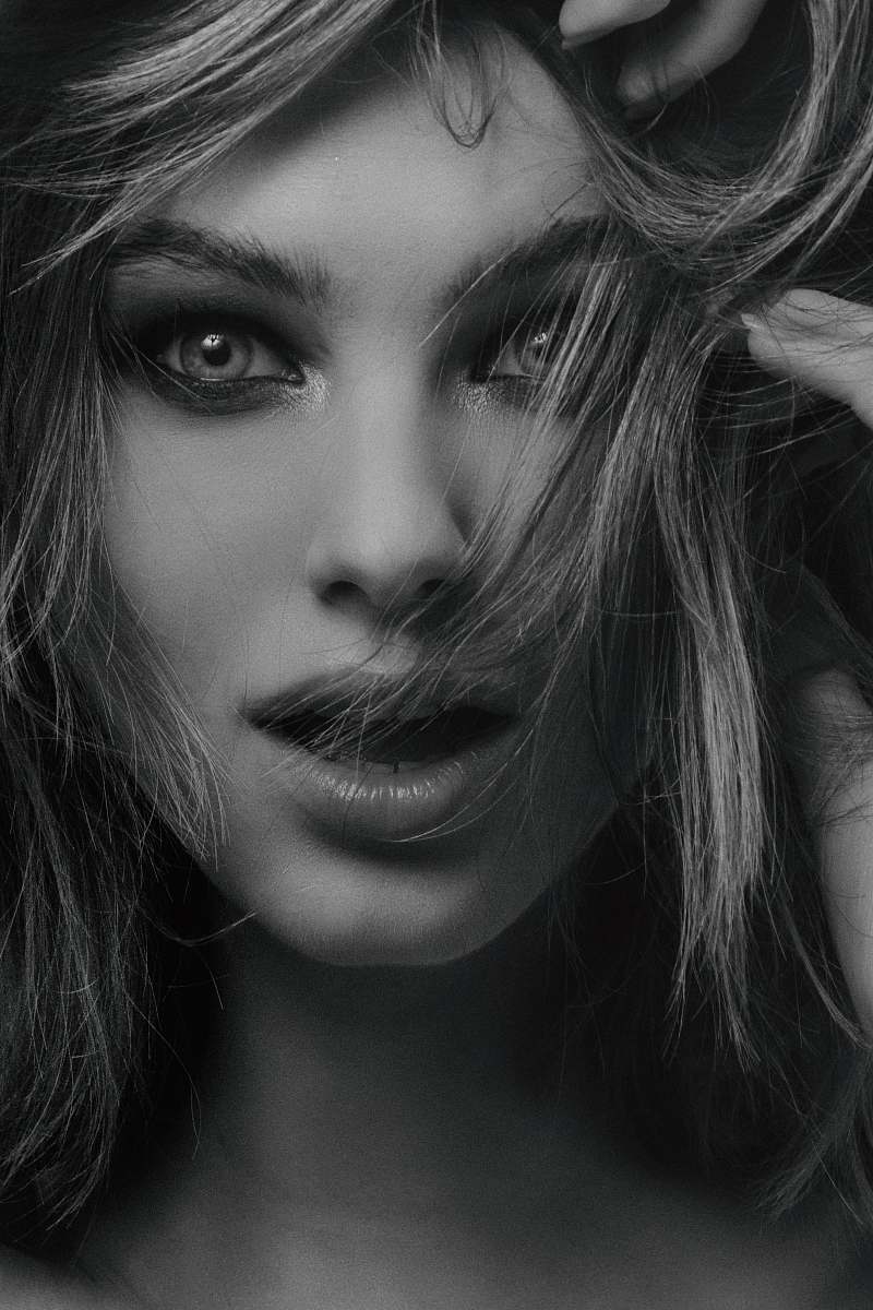 face grayscale portrait of woman person