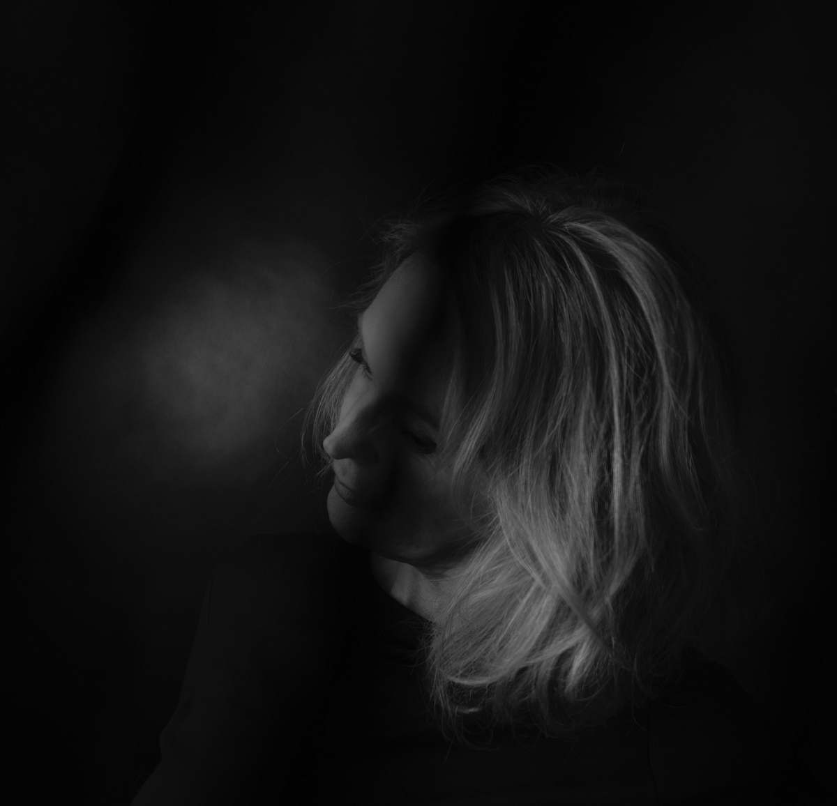 face woman in greyscale photography human