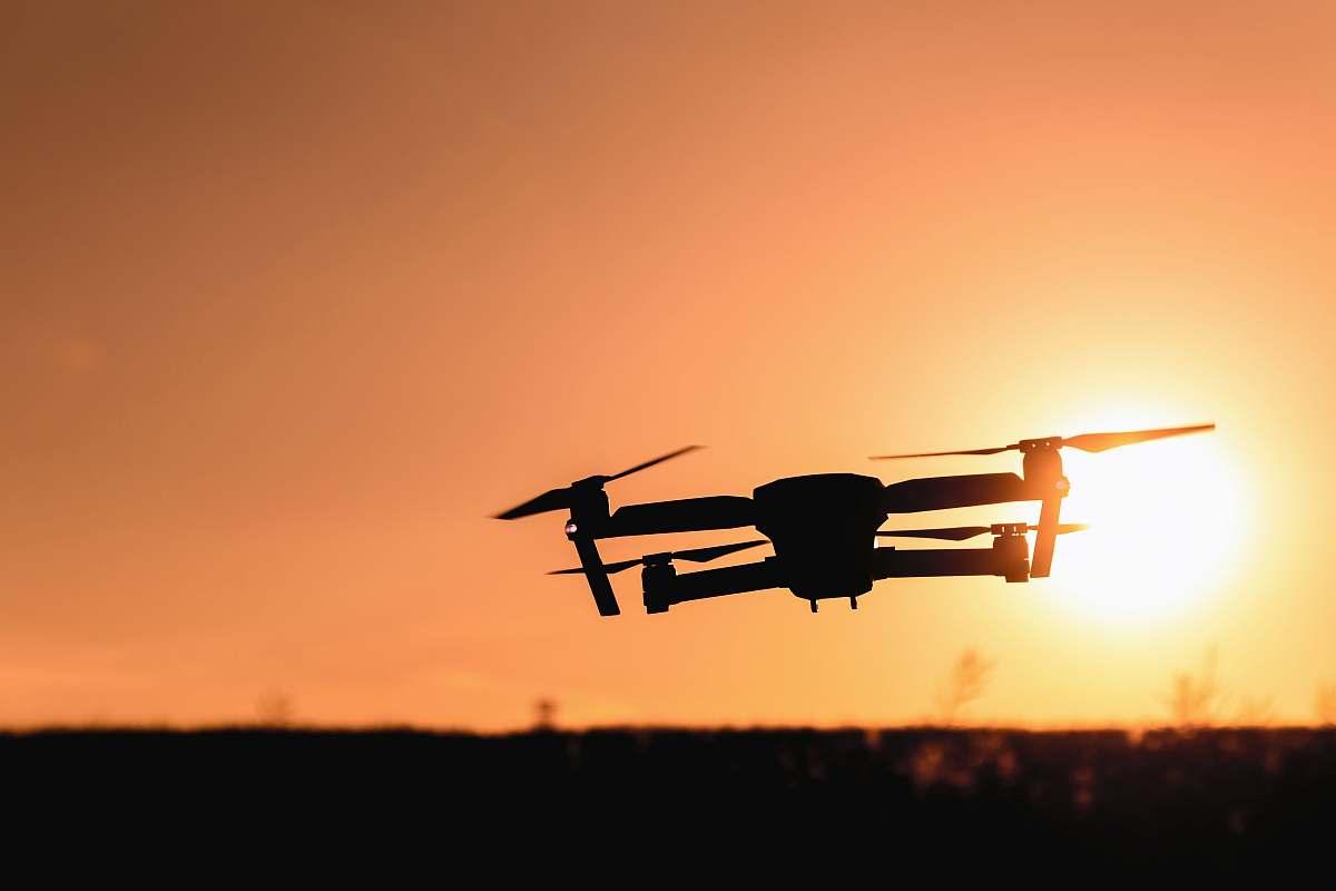 nature silhouette of quadcopter silhouette